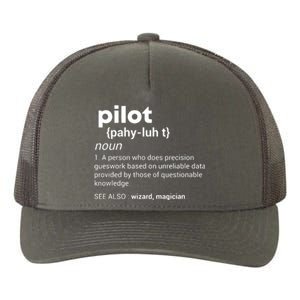 Funny Pilot Definition Design Airplane Jet Aviation Graphic Yupoong Adult 5-Panel Trucker Hat