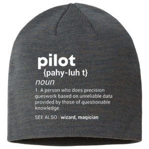 Funny Pilot Definition Design Airplane Jet Aviation Graphic Sustainable Beanie