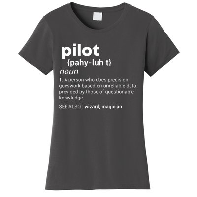 Funny Pilot Definition Design Airplane Jet Aviation Graphic Women's T-Shirt