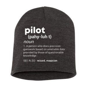 Funny Pilot Definition Design Airplane Jet Aviation Graphic Short Acrylic Beanie