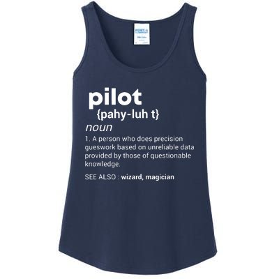 Funny Pilot Definition Design Airplane Jet Aviation Graphic Ladies Essential Tank