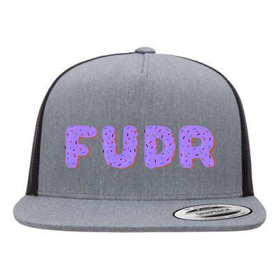 Fudr Purple Donuts Multi Color Flat Bill Trucker Hat