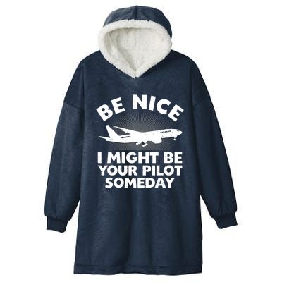 Funny Pilot Design For Men Women Aviation Airplane Pilot Hooded Wearable Blanket