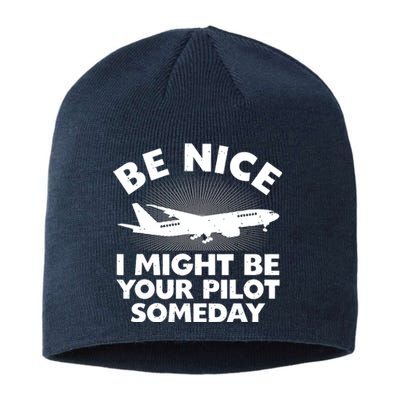 Funny Pilot Design For Men Women Aviation Airplane Pilot Sustainable Beanie