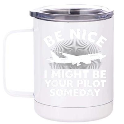 Funny Pilot Design For Men Women Aviation Airplane Pilot 12 oz Stainless Steel Tumbler Cup