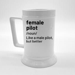 Female Pilot Definition Beer Stein