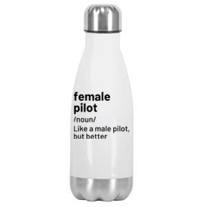 Female Pilot Definition Stainless Steel Insulated Water Bottle