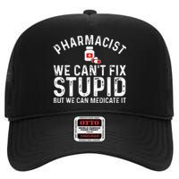 Funny Pharmacy Design For Pharmacist Wo Pharmacy Tech High Crown Mesh Back Trucker Hat