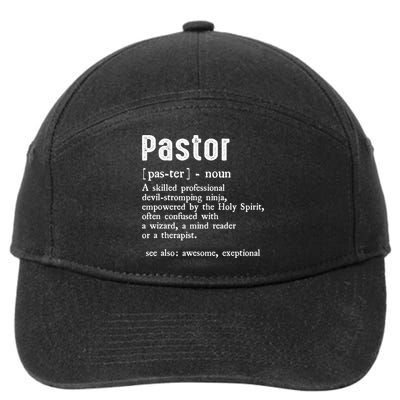 Funny Pastor Definition Gift Christian Preachers 7-Panel Snapback Hat