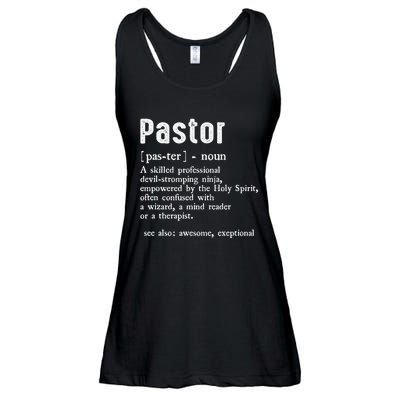 Funny Pastor Definition Gift Christian Preachers Ladies Essential Flowy Tank