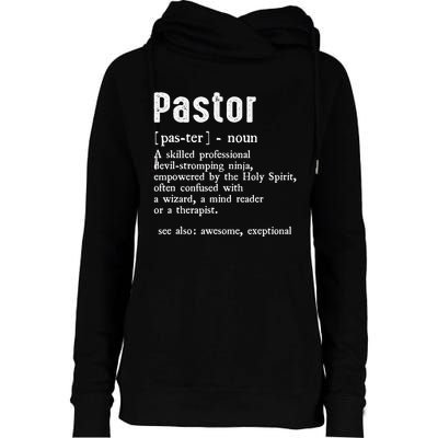 Funny Pastor Definition Gift Christian Preachers Womens Funnel Neck Pullover Hood