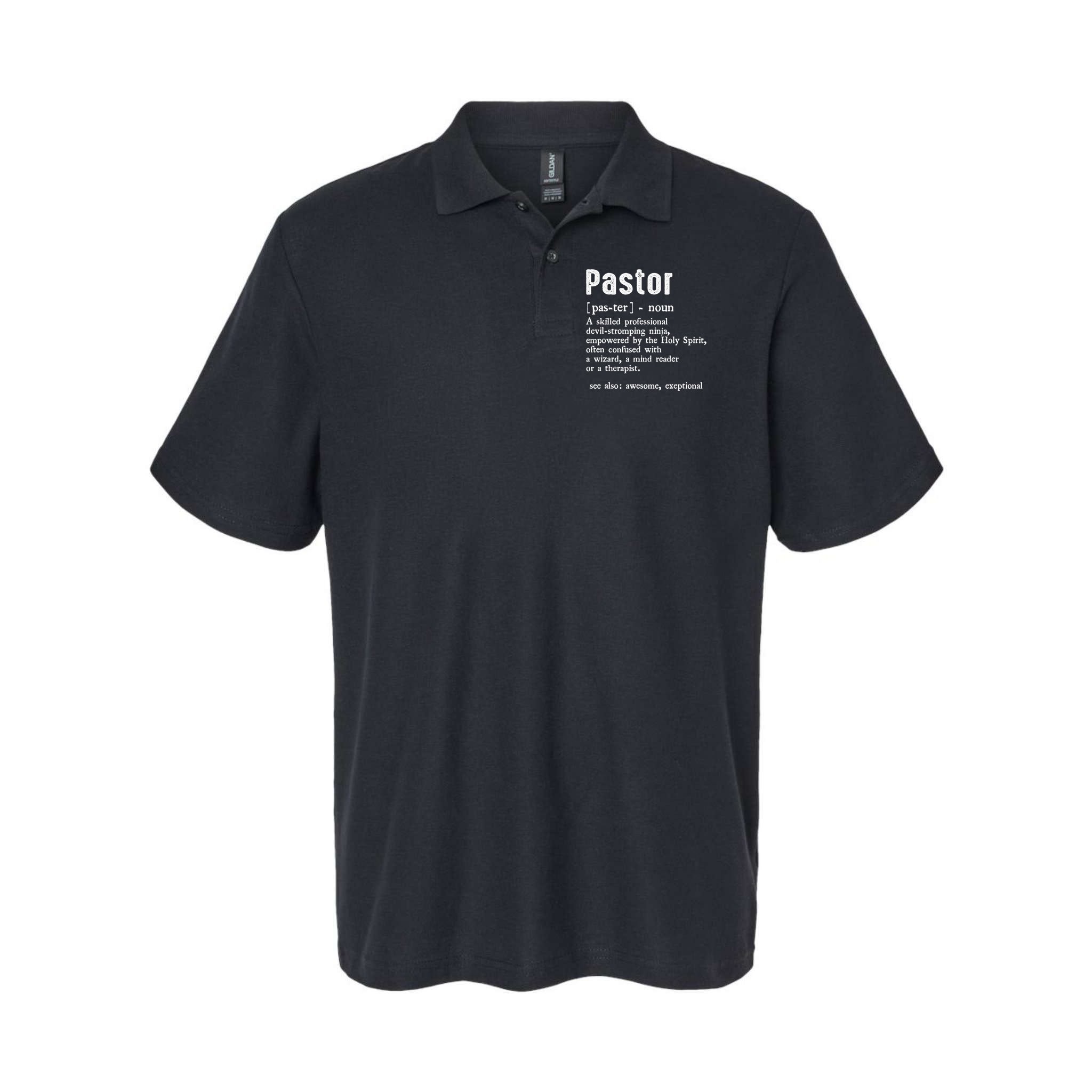 Funny Pastor Definition Gift Christian Preachers Polo