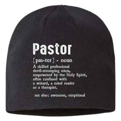 Funny Pastor Definition Gift Christian Preachers Sustainable Beanie