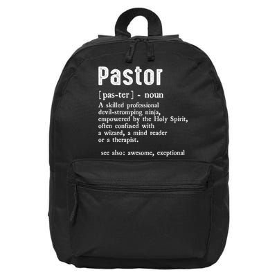 Funny Pastor Definition Gift Christian Preachers 16 in Basic Backpack