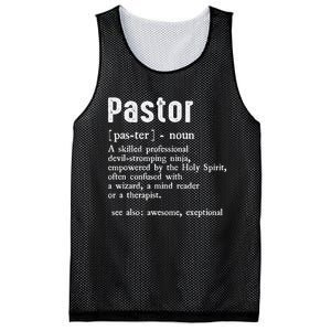 Funny Pastor Definition Gift Christian Preachers Mesh Reversible Basketball Jersey Tank