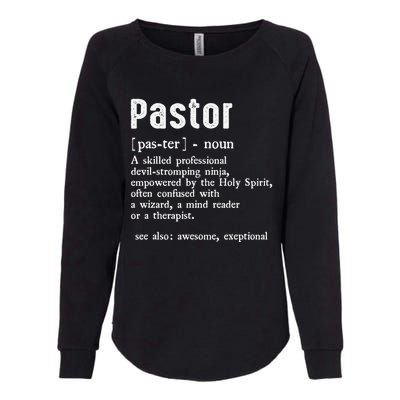 Funny Pastor Definition Gift Christian Preachers Womens California Wash Sweatshirt