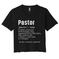 Funny Pastor Definition Gift Christian Preachers Women's Crop Top Tee