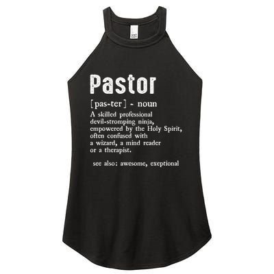 Funny Pastor Definition Gift Christian Preachers Women's Perfect Tri Rocker Tank