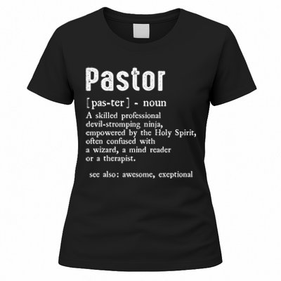 Funny Pastor Definition Gift Christian Preachers Women's T-Shirt