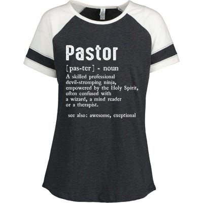 Funny Pastor Definition Gift Christian Preachers Enza Ladies Jersey Colorblock Tee