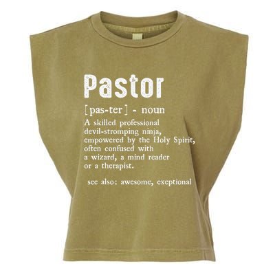 Funny Pastor Definition Gift Christian Preachers Garment-Dyed Women's Muscle Tee