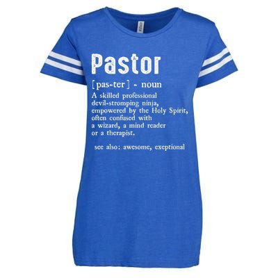 Funny Pastor Definition Gift Christian Preachers Enza Ladies Jersey Football T-Shirt