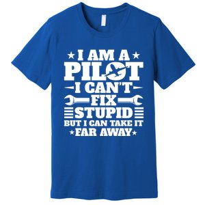 Funny Pilot Design Aviation Airplane Pilot And Gift Premium T-Shirt