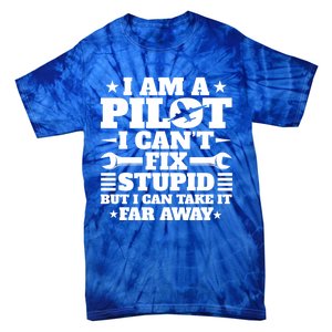 Funny Pilot Design Aviation Airplane Pilot And Gift Tie-Dye T-Shirt