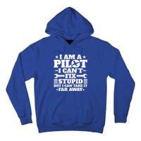 Funny Pilot Design Aviation Airplane Pilot And Gift Tall Hoodie