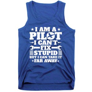 Funny Pilot Design Aviation Airplane Pilot And Gift Tank Top