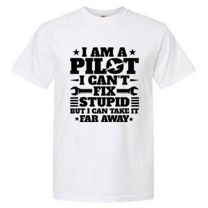 Funny Pilot Design Aviation Airplane Pilot And Gift Garment-Dyed Heavyweight T-Shirt