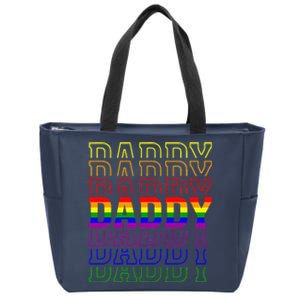 Funny Pride Daddy Proud Gay Lesbian LGBT Gift Fathers Day Zip Tote Bag