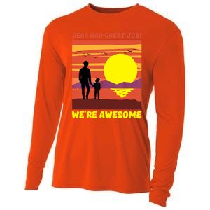 Funny Personalized Dear Dad Great Job Were Awesome Cool Dad Gift Cooling Performance Long Sleeve Crew