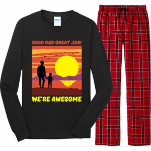 Funny Personalized Dear Dad Great Job Were Awesome Cool Dad Gift Long Sleeve Pajama Set