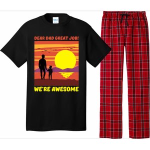 Funny Personalized Dear Dad Great Job Were Awesome Cool Dad Gift Pajama Set