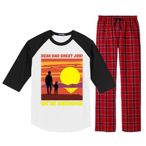 Funny Personalized Dear Dad Great Job Were Awesome Cool Dad Gift Raglan Sleeve Pajama Set