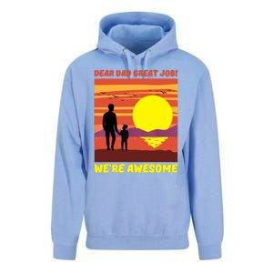 Funny Personalized Dear Dad Great Job Were Awesome Cool Dad Gift Unisex Surf Hoodie