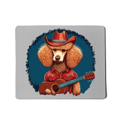 Funny Poodle Dog Miniature Poodle Toy Poodle Country Music Mousepad