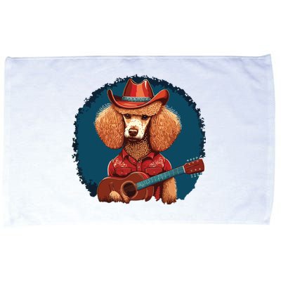 Funny Poodle Dog Miniature Poodle Toy Poodle Country Music Microfiber Hand Towel