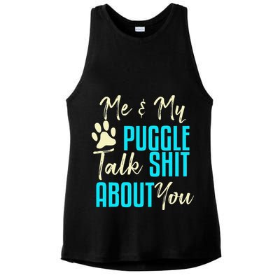 Funny Puggle Dog Pug Beagle Mom Dad Gift Idea Ladies PosiCharge Tri-Blend Wicking Tank