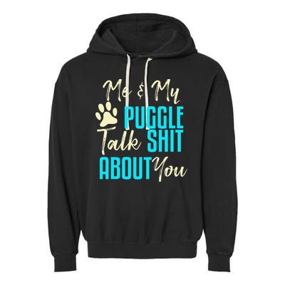 Funny Puggle Dog Pug Beagle Mom Dad Gift Idea Garment-Dyed Fleece Hoodie