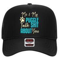 Funny Puggle Dog Pug Beagle Mom Dad Gift Idea High Crown Mesh Back Trucker Hat