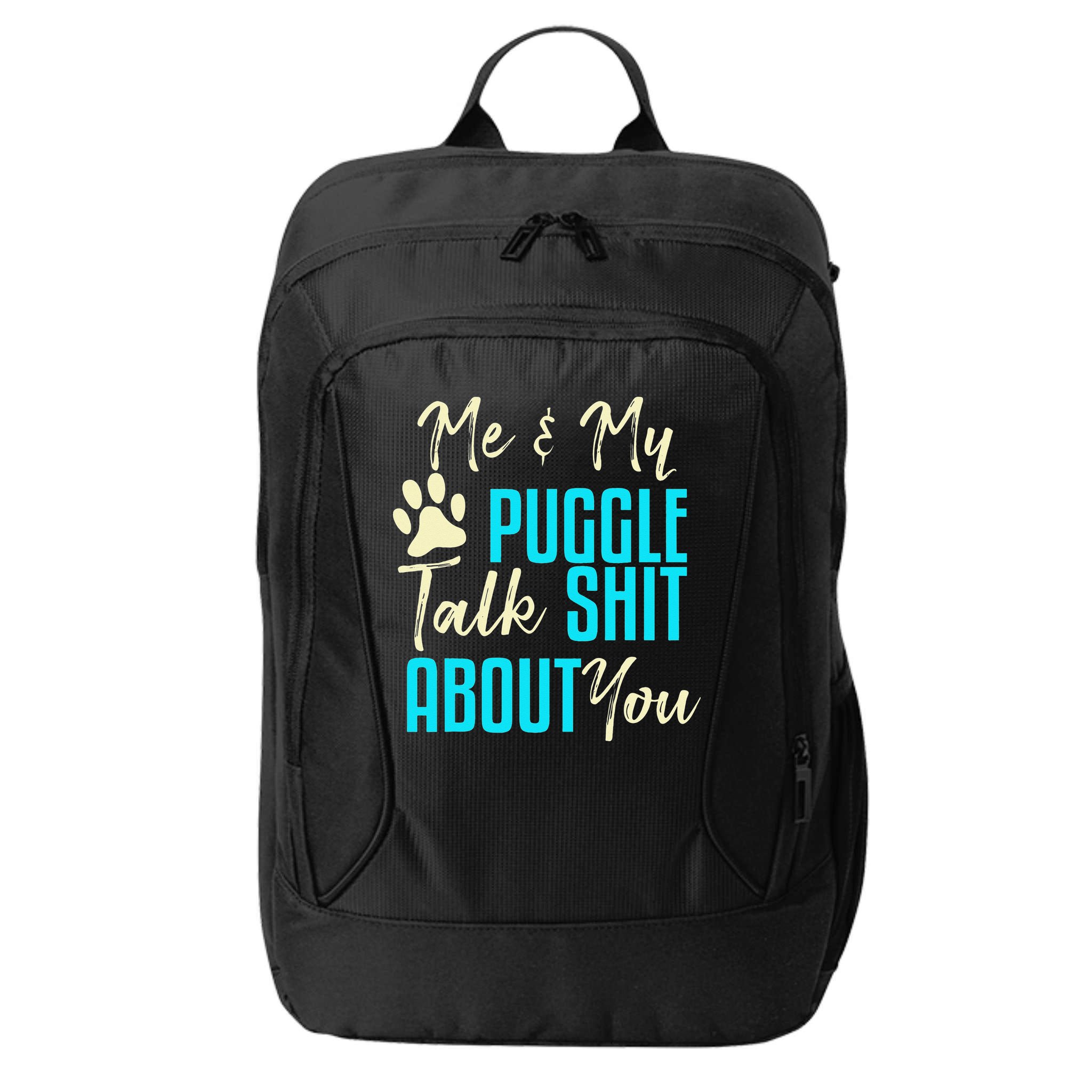 Funny Puggle Dog Pug Beagle Mom Dad Gift Idea City Backpack