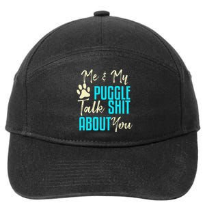 Funny Puggle Dog Pug Beagle Mom Dad Gift Idea 7-Panel Snapback Hat