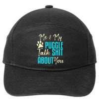 Funny Puggle Dog Pug Beagle Mom Dad Gift Idea 7-Panel Snapback Hat