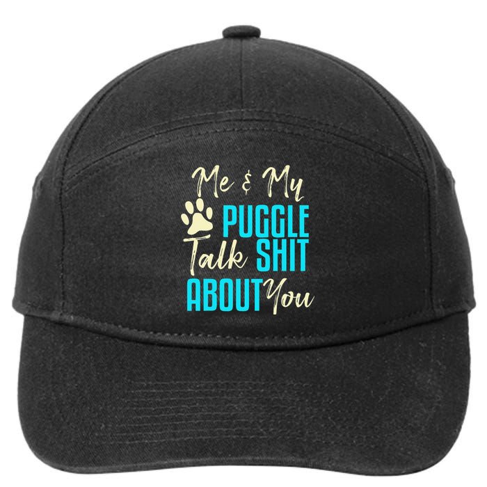 Funny Puggle Dog Pug Beagle Mom Dad Gift Idea 7-Panel Snapback Hat