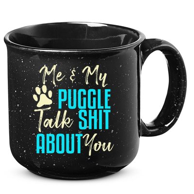 Funny Puggle Dog Pug Beagle Mom Dad Gift Idea 15oz Campfire Ceramic Mug