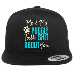 Funny Puggle Dog Pug Beagle Mom Dad Gift Idea Flat Bill Trucker Hat