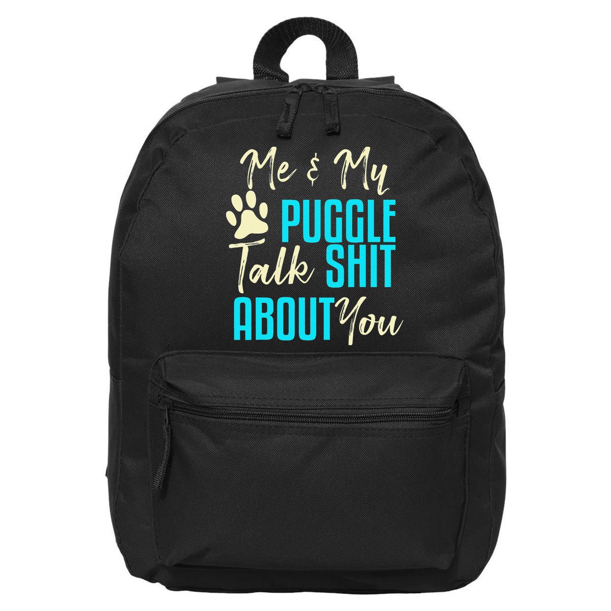 Funny Puggle Dog Pug Beagle Mom Dad Gift Idea 16 in Basic Backpack