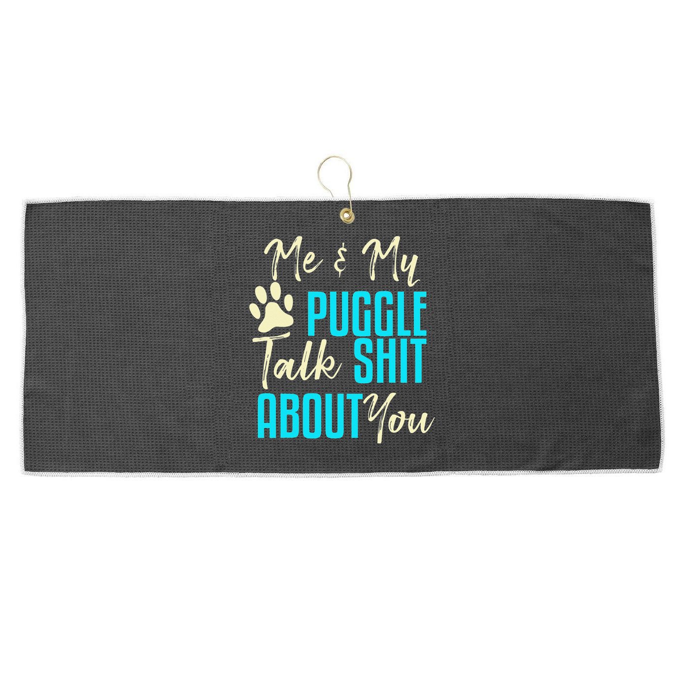Funny Puggle Dog Pug Beagle Mom Dad Gift Idea Large Microfiber Waffle Golf Towel